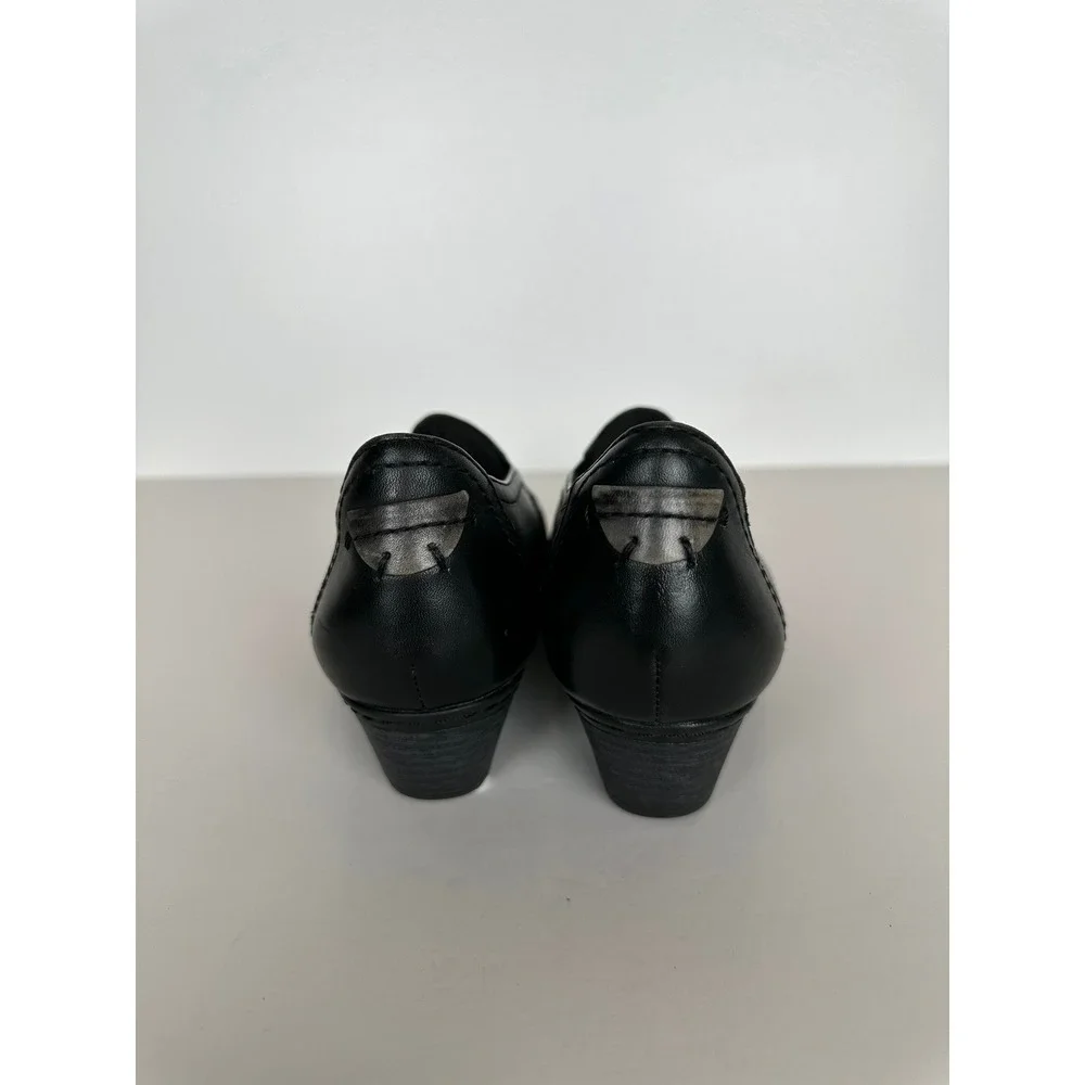 Cobb Hill by New Balance Women' Slip On Heel Pumps Black Leather Pleated Size 8N